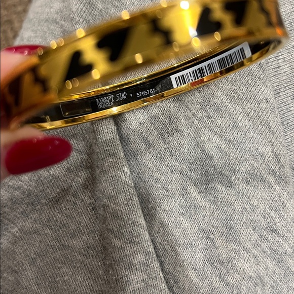 Hermes Hermes Bangle Cartes A Jouer Printed Enamel With Gold-Plated Hardware NWT - Picture 4 of 5